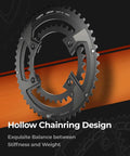 QED Hollow Split Chainring With Featherweight Design For PES P505 P515 Power Meter on orange background