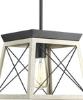 Briarwood Collection One Light Coastal Mini Pendant With Faux Wood Look Enclosure In Graphite Black Finish For Farmhouse Lighting