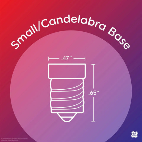 Diagram showing dimensions of a candelabra base for A15 Ceiling Fan Light Bulbs Soft White 40 Watt Dimmable 2 Pack.
