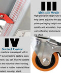 No Fuss Heavy Duty Automatic Tape Carton Sealing Machine adjustable height scale and swivel caster for easy movement.