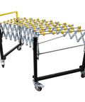 23.6 Inch Wide Portable Flexible Conveyor Roller Table, Unpowered, Expands From 15.7 To 59 Inches, Height Adjustable