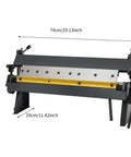 24 Inch Pan and Box Brake for Sheet Metal Bending 0 to 135 Degree Manual Bender, 20 Gauge Industrial Metal Brake With Removable Fingers