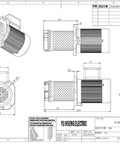 Technical drawing of 1/8 HP machine-tool coolant pump; immersion 100 mm, NPT 3/8 in, 208/415V three-phase by YUHSENG ELECTRIC