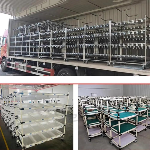 Heavy Duty Rail Conveyor Wheel Set For Pallets And Cargo, Aluminum Alloy Flow Rails With Adjustable 1m Length on truck