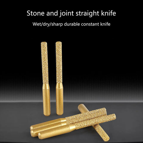 Golden Brazed Metal Router Bit For Marble Stone Grinders engineered for precise edge chipping and trimming, featuring durable straight shank.