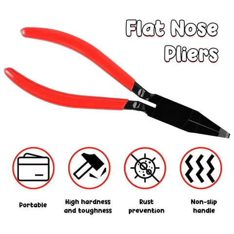 Two Pack Sheet Metal Hand Seamer With Anti Slip Handle, Metal Sheet Bender Pliers, Pro Grade Straight Plier with red handles