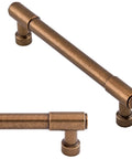 Antique Brass Cabinet Pulls 5 Inch 128mm, 10 Pack Kitchen Cabinet Handles shown in close-up angle