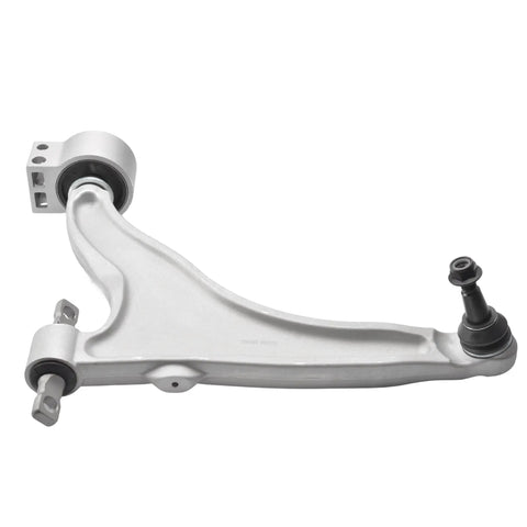 Two Front Lower Control Arms With Ball Joint And Bushing Assembly For Cadillac SRX 2010 2016 Direct Replacement Kit Plug And Play Ready To Install Includes K622088 K622087, close-up of metal assembly with ball joint and bushing.