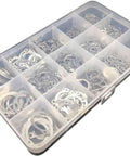 Stainless Steel Retaining Rings Kit, 250pc Assortment Set 5 to 20mm, C Type External Snap Rings in compartmented case