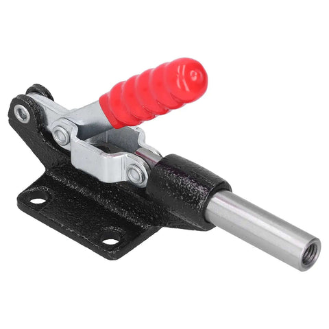 Rock Solid Heavy Duty Toggle Clamp Horizontal Push Pull Clamp, cast iron alloy steel, red handle, 390kg holding force, 42mm stroke