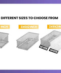 Different sizes of Silver Mesh Desk Organizer Bins For Office And Home Must Have Metal Wire Drawer Cabinet Shelves Caddy Rust Resistant