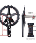 165mm Hollow Integrated Track Bike Crankset 48T 49T 144BCD Aluminum Lightweight Single Speed For Fixed Gear With BB91
