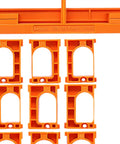 Top Rated Shop Favorite Adjustable Concealed Hinge Router Template For Cabinet Doors Reusable Woodworking Jig spacer plates in orange.