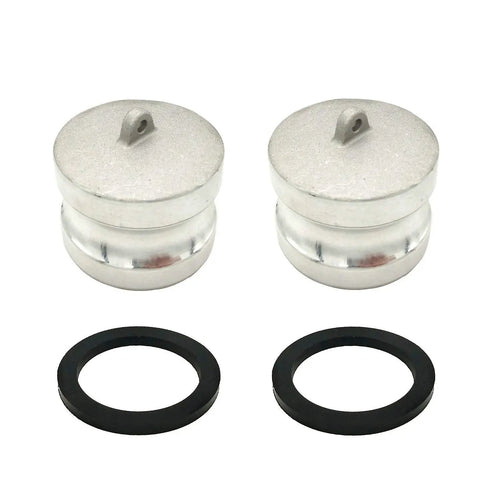2 Pack Aluminum Type DP Cam And Groove Fittings With Female Coupler To Female NPT Includes Camlock Gasket Fittings 2 Inch Dust Plug Set