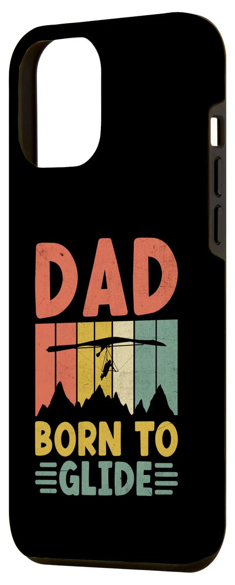 Born To Glide Hang Gliding Hang Glider Pilot Case For 15 Plus Phone with retro design for air sports lover dad