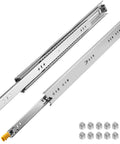 Heavy Duty 30 Inch Drawer Slides With Locking Mechanism, Side Mount Ball Bearing, visible with nuts, 3 Fold Full Extension, 250 Lb Load