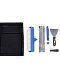 Pro Grade Telescoping Paint Roller Kit With Heavy Duty Stainless Steel Extension Pole Conquer High Ceilings And Tall Walls Without A Ladder Straight Up Project Essential, includes roller, tray, tools.