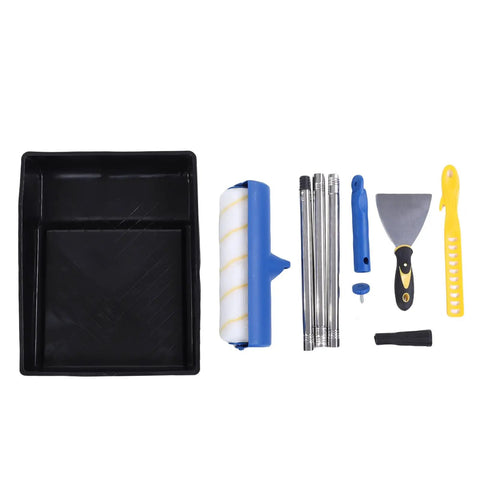 Pro Grade Telescoping Paint Roller Kit With Heavy Duty Stainless Steel Extension Pole Conquer High Ceilings And Tall Walls Without A Ladder Straight Up Project Essential, includes roller, tray, tools.