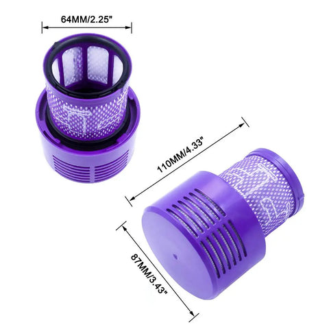 Upgraded Version 3 Pack Pro Grade HEPA Replacement V10 Filters Compatible With V10 Cyclone Series dimensions shown