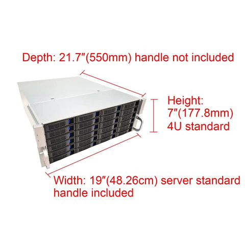 4U Rackmount Server Chassis With 24 Hot Swap 3.5 Inch Bays And 6 SFF 8087 Backplanes Supports ATX MATX ITX Motherboards