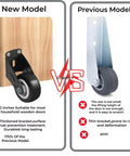 Comparison of Two Inch Gate Support Rollers Anti Sag Door Bottom Casters Carbon Steel Mount Kit, highlighting new and previous models.