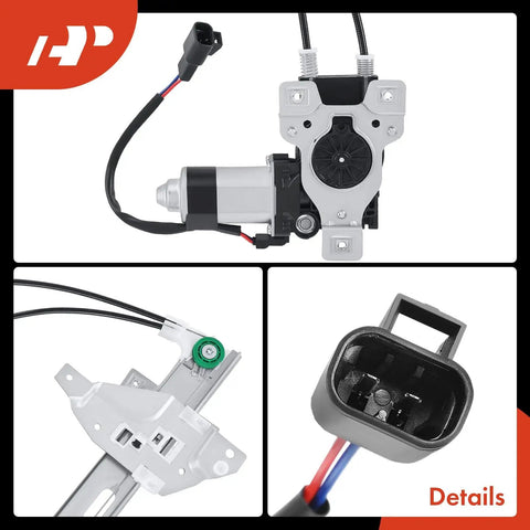 Power Window Regulator With Motor Replacement For Buick Century 1997 2005 Regal Oldsmobile Intrigue 1998 2002 Rear Left Driver Side Easy Fit OE Replacement, showing motor assembly and wiring details.