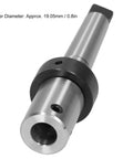 Annular cutter arbor for drill press with MT3 to 3/4in Weldon shank, silver with black collar