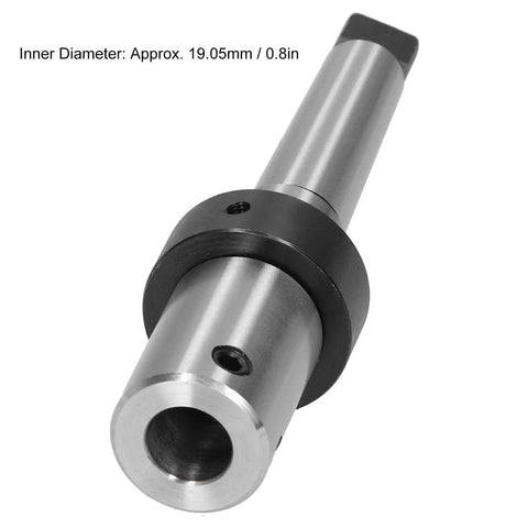 Annular cutter arbor for drill press with MT3 to 3/4in Weldon shank, silver with black collar