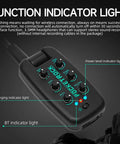 Guitar Headphone Amp With 9 Simulation Tones USB Rechargeable Pocket Effects Unit with indicator lights marked.