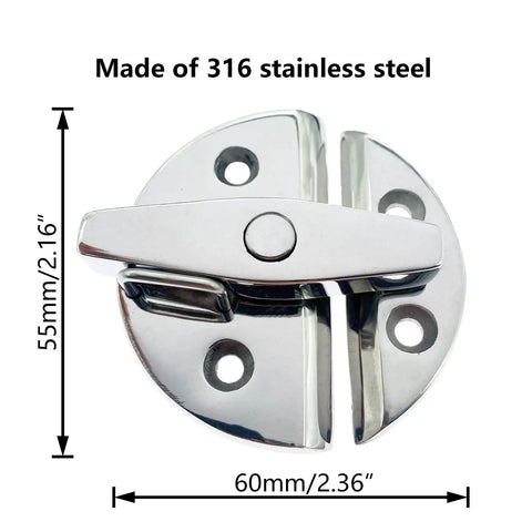Marine Grade 316 Stainless Steel Boat Door Hatch Round Turn Button Twist Catch Latch Hardware For Yachts