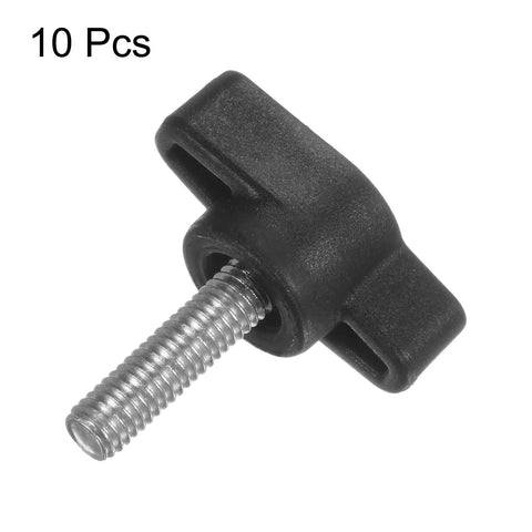 Superb 10 Pack M5 X 12Mm Plastic Thumb Screws Slick Tee Wing Knobs black plastic knob with zinc core and screw thread