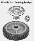8 Inch Solid Caster Wheels Set Of 4 With Brakes For Heavy Duty Trolleys And Workbenches Non Slip Swivel Castors 1760 Lb Capacity Industrial Plate Casters 2 Swivel And 2 Fixed Ideal For Garage Shop Carts And Mobile Workbenches Durable PVC showing double ball bearing design