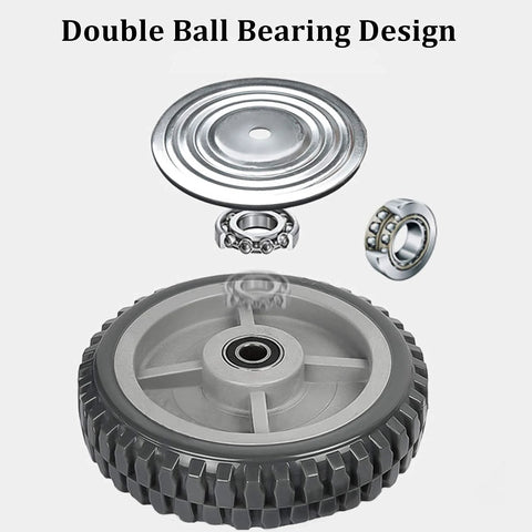 8 Inch Solid Caster Wheels Set Of 4 With Brakes For Heavy Duty Trolleys And Workbenches Non Slip Swivel Castors 1760 Lb Capacity Industrial Plate Casters 2 Swivel And 2 Fixed Ideal For Garage Shop Carts And Mobile Workbenches Durable PVC showing double ball bearing design