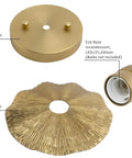 Components of the Vintage Metal Ceiling Light Fixture With Brass Finish, Split Flower Design, industrial flush mount lighting