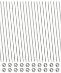 12-Inch 304 Stainless Thread Rod Set With 24 Eight-32 Rods And 24 Hex Nuts for garden bead craft and yard decor projects