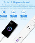 ZigBee Smart Power Strip Surge Protector With Four Independently Switched Outlets And Two USB Ports Requires Smart Hub For No Sweat Alexa And Google Voice Control In Clean White with phone charging.