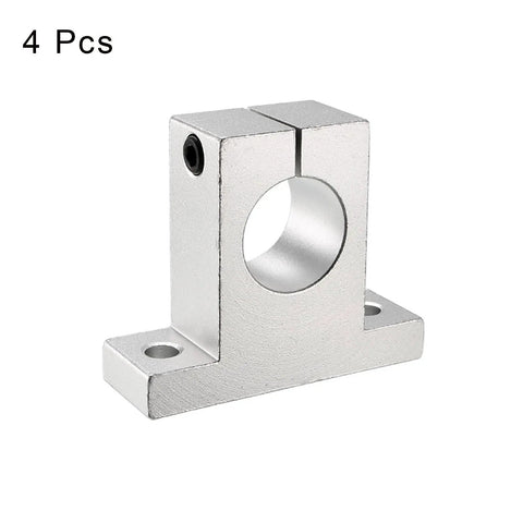 4 Pack Aluminum Linear Rod Rail Shaft Supports For 30mm Shaft, Rhombus Shaped Mount Brackets With Wrench, Sweet Setup For CNC Machines, 3D Printers, Automation Gear And Precision Linear Motion Guides. 4 pcs silver aluminum clamp bracket