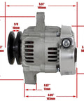 Side view of Self-Exciting 60 Amp Mini Alternator for Denso Type with Low Mount 93mm 12V 1-Wire with dimensions labeled