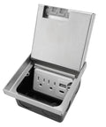 Slick Recessed Floor Outlet With Dual Usb A And C Ports Heavy Duty Flush Mount Electrical Receptacle Box Kit open view