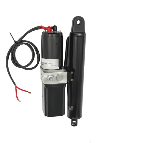 Straight-Shooting 800 Watt Electric Linear Actuator, 2 Ton Push Pull Workhorse, DC 12V Smooth Operator For Industrial Gear Upgrades, Handles Heavy Loads No Sweat, close-up of actuator and wiring.