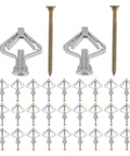 Beefy Heavy Duty Drywall Anchors Kit with plastic and steel butterfly anchors and screws, 50 sets for strong hollow wall support.