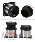 Height Adjustable Cabinet Legs 4Pcs Set Stainless Steel Leveling Feet For Furniture, 60x60mm Bases, dimensions shown