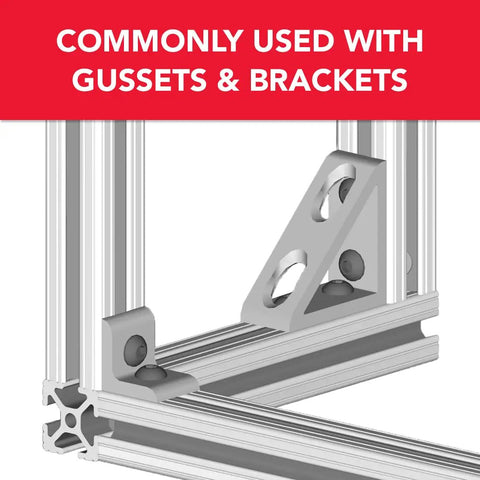 Rock Solid 1/4-20 Slide In T Nuts 25 Pack Black Zinc Coated Steel used with aluminum T slot extrusion and brackets.