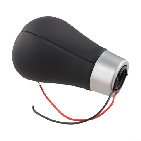 Stylish Red LED 6-Speed Gear Shift Knob For BMW E30 E36 E46 E60 E90 With Cool Glowing Light, ABS Handle For Smooth Manual Shifting And Easy Car Interior Upgrades Tonight. black ABS manual gear shift knob with silver base and red and black wires