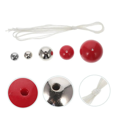 Hands On Physics Mechanics Lab Kit With Pendulum Set Simple Balls And Five Ball Rack For Classroom Experiments, red and metal balls with string