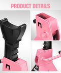 Close-up of Pair Of 3 Ton Jack Stands For Cars And SUVs, Adjustable Height From 10.8 Inches, Built Tough Carbon Steel, Pink Color