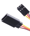 Close-up of 2Pcs Servo Signal Reverser Inverter For PWM Control 3.6V to 24V with JR plugs for aircraft servos.