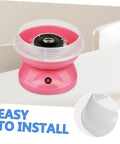 Cotton Candy Machine Guard Cover For Sugar Floss Makers Lightweight And Reusable Enclosure Easy To Clean Indoor Use Mess Free Protection That Keeps Little Fingers Safe And Your Countertop Clean installed on pink machine.