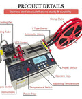 Must Have Versatile Webbing Cutting Machine With 5 Inch Lcd Display For Quick Cutting Of Ribbon Zipper Tape Nylon Webbing