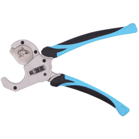 Pro-Grade PEX Cutter With Precision V-Blade For Clean Flat Cuts From 1/4 Inch To 1 Inch CTS in metal and blue design